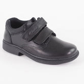 Boys Clarks Deaton Pre Black Leather Double Strap School Walking Kids Shoes